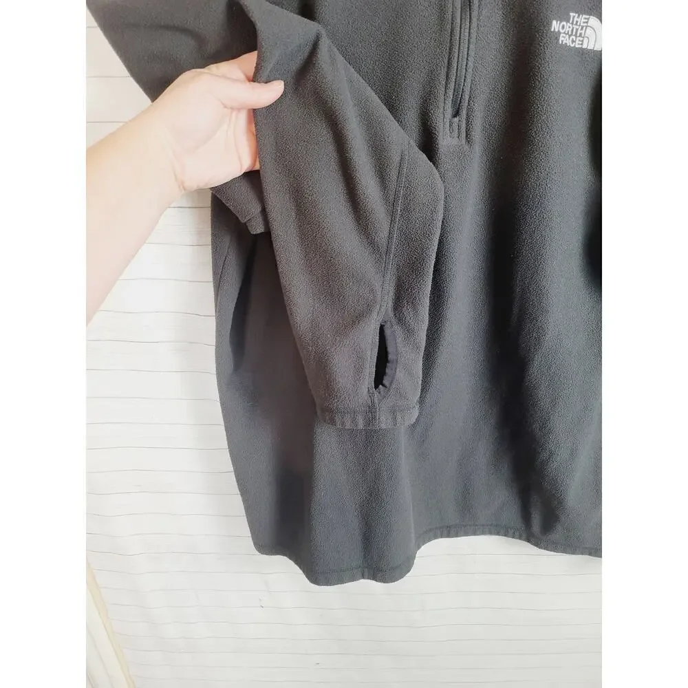 THE NORTH FACE 1/4 ZIP FLEECE IN BLACK, SZ LARGE